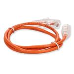 Picture of 1ft Orange CAT 6 Slim PVC Ethernet Cable Snagless Clear-Claw RJ-45 M/M