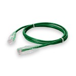 Picture of 1ft Green CAT 6A Slim PVC Ethernet Cable Snagless Clear-Claw RJ-45 M/M