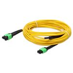 Picture of 5m MPO/APC to 2xMPO/APC Yellow OS2 OFNR (Riser-Rated) 24-Strand SMF Fiber Fanout Cable