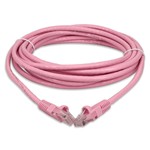 Picture of 25ft Pink CAT 6 PVC Ethernet Cable Snagless Easy Clear Boot TAA RJ-45 M/M
