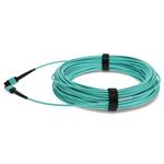 Picture of 2-Pieces of 15m MPO/UPC to MPO/UPC Aqua OM4 OFNR (Riser-Rated) 12-Strand Fiber Patch Cables