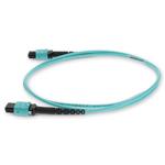 Picture of 2-Pieces of 5m MPO/UPC to MPO/UPC Aqua OM4 OFNR (Riser-Rated) 12-Strand Type-A (Straight) Fiber Patch Cables
