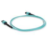 Picture of 2-Pieces of 5m MPO/UPC to MPO/UPC Aqua OM4 OFNR (Riser-Rated) 12-Strand Type-A (Straight) Fiber Patch Cables