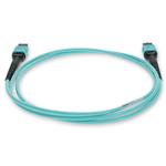Picture of 2-Pieces of 5m MPO/UPC to MPO/UPC Aqua OM4 OFNR (Riser-Rated) 12-Strand Type-A (Straight) Fiber Patch Cables