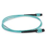 Picture of 2-Pieces of 5m MPO/UPC to MPO/UPC Aqua OM4 OFNR (Riser-Rated) 12-Strand Type-A (Straight) Fiber Patch Cables