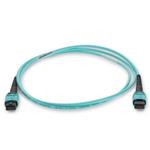 Picture of 2-Pieces of 5m MPO/UPC to MPO/UPC Aqua OM4 OFNR (Riser-Rated) 12-Strand Type-A (Straight) Fiber Patch Cables