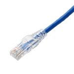 Picture of 34in Blue CAT 6 PVC Ethernet Cable Snagless Clear-Claw RJ-45 M/M with Serialized Labeled Ends