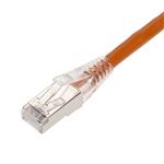 Picture of 35ft Orange CAT 6 Shielded PVC Ethernet Cable Snagless Easy Clear Boot RJ-45 M/M