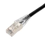 Picture of 45ft Black CAT 6A Shielded PVC Ethernet Cable Snagless Easy Clear Boot RJ-45 M/M