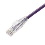 Picture of 60ft Purple CAT 6 PVC Ethernet Cable Snagless Easy Clear Boot TAA RJ-45 M/M