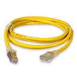 Picture of 7ft Yellow CAT 6A Shielded PVC Ethernet Cable Snagless Easy Clear Boot RJ-45 M/M
