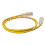 Picture of 7ft Yellow CAT 6A Slim PVC Ethernet Cable Snagless Clear-Claw TAA RJ-45 M/M