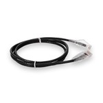 Picture of 7ft Black CAT 6A Slim PVC Ethernet Cable Snagless Clear-Claw RJ-45 M/M