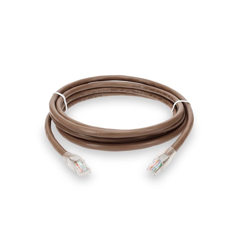 Picture of 8ft Brown CAT 6A PVC Ethernet Cable Snagless Bubble Boot RJ-45 M/M