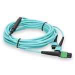 Picture of 5m MPO/APC to 2xMPO/UPC Aqua OM4 LSZH 12-Strand Fiber Patch Cable