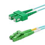 Picture of 0.5m ASC to ALC Aqua OM4 Duplex OFNP (Plenum-Rated) Fiber Patch Cable