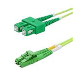 Picture of 0.5m ASC to ALC Lime Green OM5 Duplex OFNR (Riser-Rated) Fiber Patch Cable