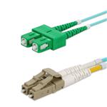 Picture of 15m ASC to LC Aqua OM4 Duplex LSZH Fiber Patch Cable