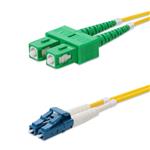 Picture of 1m ASC to LC Yellow OS2 Duplex Microboot, Snagless OFNR (Riser-Rated) SMF Fiber Patch Cable with Serialized Labeled Ends