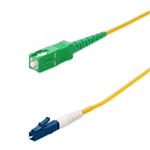 Picture of 2m ASC to LC Yellow OS2 Simplex Microboot, Snagless OFNR (Riser-Rated) SMF Fiber Patch Cable with Serialized Labeled Ends and 3mm OD Jacket