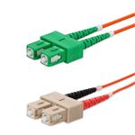 Picture of 10m ASC to SC Orange OM1 Duplex OFNP (Plenum-Rated) MMF Fiber Patch Cable