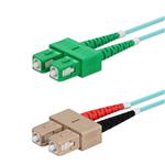 Picture of 65m ASC to SC Aqua OM4 Duplex OFNR (Riser-Rated) Fiber Patch Cable