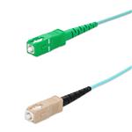 Picture of 8m ASC to SC Aqua OM4 Simplex OFNR (Riser-Rated) Fiber Patch Cable