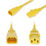 Picture of 10ft C14 Male to C13 Female Standard Commercial 18 AWG 250V at 10A PVC SJT (Service Junior Thermoplastic) Yellow Power Cable