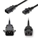 Picture of 13ft C14 Male to C13 Female P-Lock Compatible Standard Commercial Temp 18 AWG 250V at 10A PVC SJT (Service Junior Thermoplastic) Black Power Cable