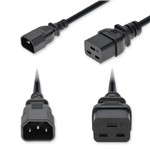 Picture of 10ft C14 Male to C19 Female Standard Commercial Temp 14 AWG 250V at 15A PVC SJT (Service Junior Thermoplastic) Black Power Cable