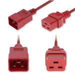 Picture of 7ft C20 Male to C19 Female Standard Commercial 12 AWG 250V at 20A PVC SJT (Service Junior Thermoplastic) Red Power Cable