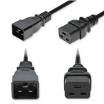 Picture of 3ft C20 Male to C19 Female Standard Commercial Temp 14 AWG 250V at 15A PVC SJT (Service Junior Thermoplastic) Black Power Cable