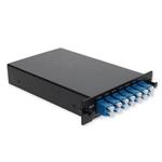 Picture of 4 Channel 1W LGX CWDM MUX and DEMUX (Duplex), 1471nm, 1491nm, 1591nm, 1611nm, with 1310 Port, 1550 Port, and UPC/LC Connector