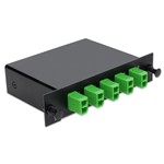 Picture of 4+3 Channel LGX DWDM Mux/Demux C20–C23 with OTDR, Test Tx/Rx, Upgrade, and Express Ports, LC/APC Connectors.