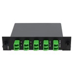 Picture of 4+3 Channel LGX DWDM Mux/Demux C20–C23 with OTDR, Test Tx/Rx, Upgrade, and Express Ports, LC/APC Connectors.