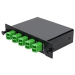 Picture of 4+3 Channel LGX DWDM Mux/Demux C24–C27 with OTDR, Test Tx/Rx, Upgrade, and Express Ports, LC/APC Connectors.