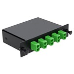 Picture of 4+3 Channel LGX DWDM Mux/Demux C24–C27 with OTDR, Test Tx/Rx, Upgrade, and Express Ports, LC/APC Connectors.