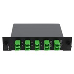 Picture of 4+3 Channel LGX DWDM Mux/Demux C28–C31 with OTDR, Test Tx/Rx, Upgrade, and Express Ports, LC/APC Connectors