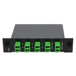 Picture of 4+3 Channel LGX DWDM Mux/Demux C32–C35 with OTDR, Test Tx/Rx, Upgrade, and Express Ports, LC/APC Connectors