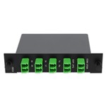 Picture of 4+3 Channel LGX DWDM Mux/Demux C36–C39 with OTDR, Test Tx/Rx, Upgrade, and Express Ports, LC/APC Connectors