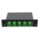 Picture of 4+3 Channel LGX DWDM Mux/Demux C40–C43 with OTDR, Test Tx/Rx, Upgrade, and Express Ports, LC/APC Connectors
