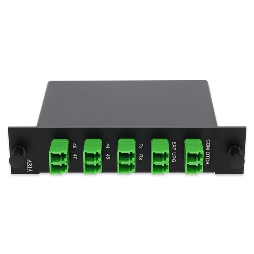 Picture of 4+3 Channel LGX DWDM Mux/Demux C44–C47 with OTDR, Test Tx/Rx, Upgrade, and Express Ports, LC/APC Connectors