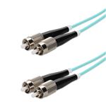 Picture of 1m FC to FC Aqua OM4 Duplex OFNR (Riser-Rated) Fiber Patch Cable
