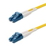 Picture of 12m LC to LC Yellow OS2 Duplex OFNR (Riser-Rated) SMF Fiber Patch Cable with Length Labels