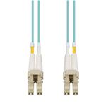 Picture of 40m LC to LC Aqua OM4 Duplex Armored Fiber Patch Cable