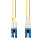 Picture of 4m LC to LC Yellow OS2 Duplex OFNR (Riser-Rated) SMF Fiber Patch Cable with Serialized Labeled Ends
