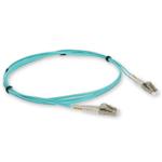 Picture of 5m LC to LC Aqua OM4 Duplex OFNR (Riser-Rated) TAA Fiber Patch Cable