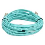 Picture of 12m LC to LC Aqua OM4 Duplex Microboot, Snagless OFNR (Riser-Rated) Fiber Patch Cable