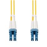 Picture of 7m LC to LC Yellow OS2 Duplex Microboot, Snagless OFNR (Riser-Rated) SMF Fiber Patch Cable with Serialized Labeled Ends