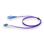 Picture of 10ft LC to SC Purple OS2 Duplex OFNR (Riser-Rated) TAA SMF Fiber Patch Cable